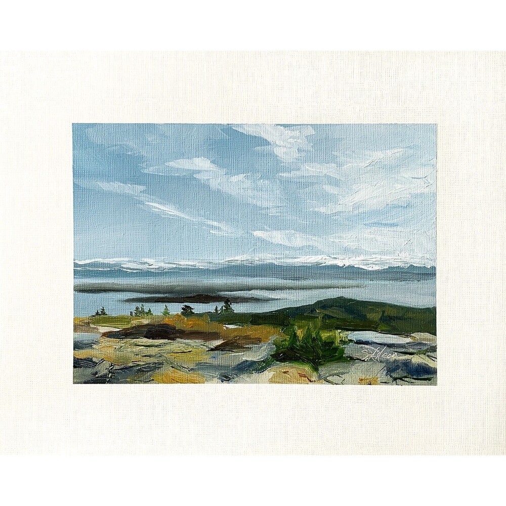 8x10 Maine Original Oil Landscape Painting Acadia Cadillac Mountain Art Signed